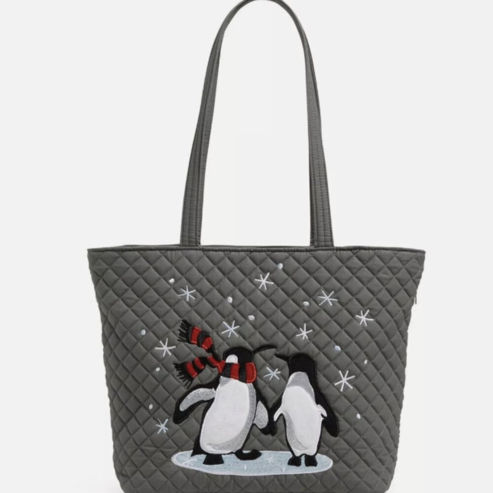 Vera Bradley Penguin Pair Tote 11.5 x 11.25 with hidden pockets NWT